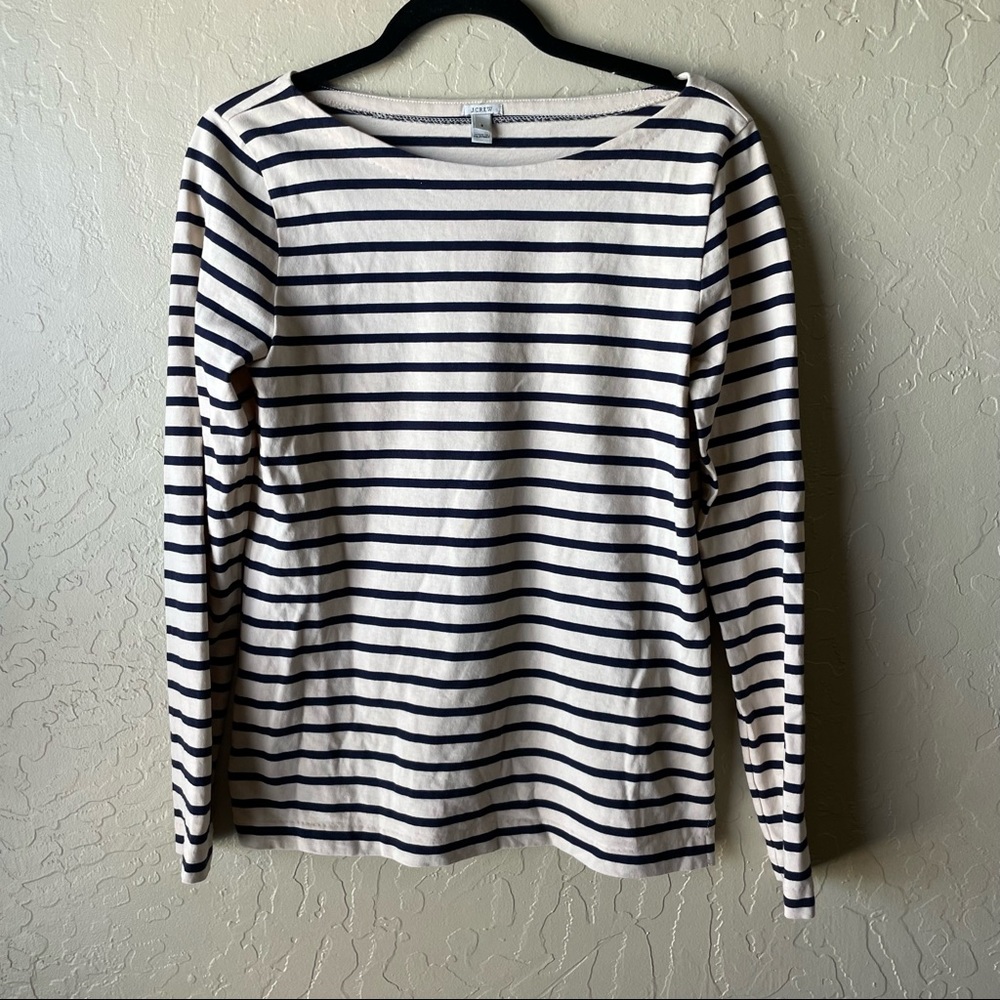 J. Crew Women's Classic Striped T Shirt Boatneck Sleeve‎ Pullover Top - Picture 4 of 11